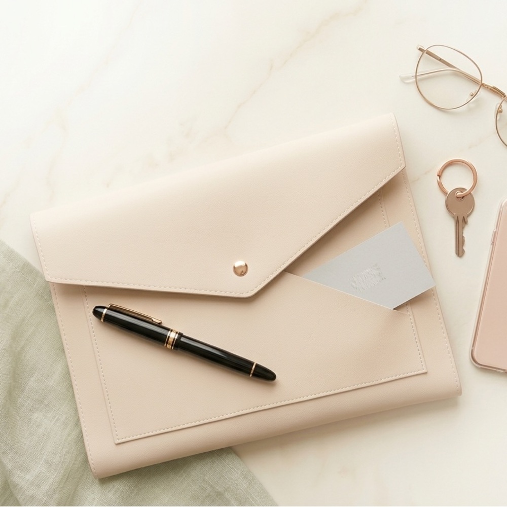Glass Ladder & Co. Megan Portfolio Clutch - Blush Pink